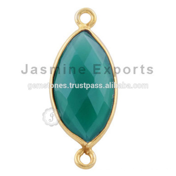 Vermeil Bezel Gemstone Links, Handmade Gemstone Connectors